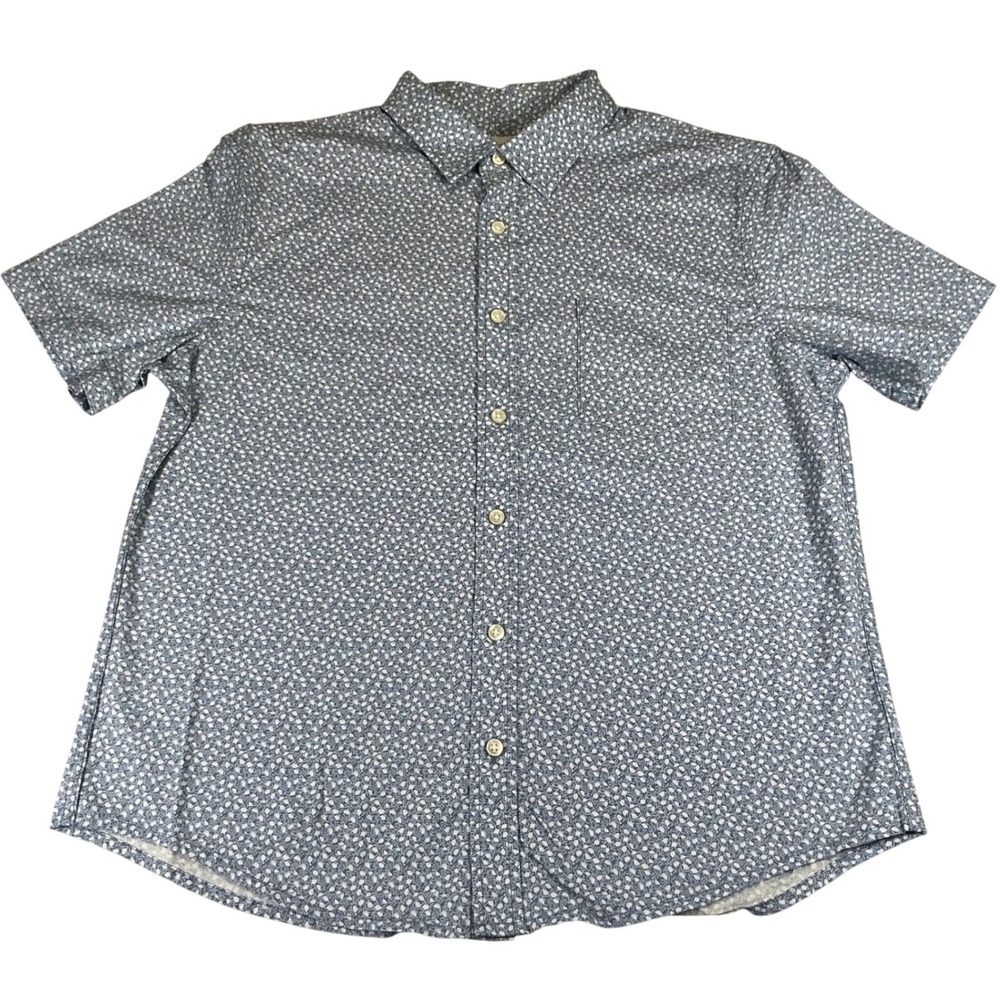 Goodfellow & Co Blue Floral Short-Sleeve Button-Down Shirt